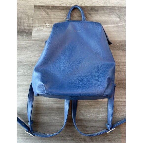 MATT & NAT VIGNELLI Vegan Leather Backpack DWELL Blue Adjustable Strap Top Zip main image 9